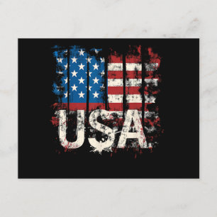 Tarjeta De Recepción Bandera Retro Americana USA 4 de julio