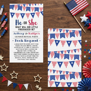 Tarjeta De Recepción Banderas de Bunting 4 de julio Fiesta de Revelació