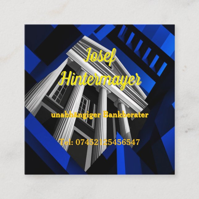 Tarjeta De Recepción Bankberater, BankangestellterVisitenkarte (Anverso)