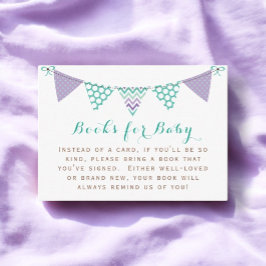 Tarjeta De Recepción Banner Bunting Libros Neutrales Para Bebé, Baby Sh