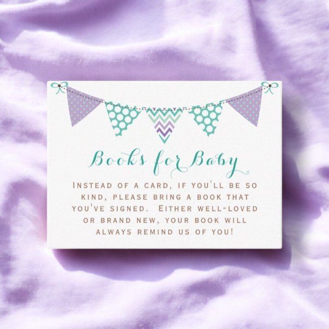 Tarjeta De Recepción Banner Bunting Libros Neutrales Para Bebé, Baby Sh (Subido por el creador)