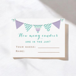 Tarjeta De Recepción Banner de Bungalows Cuántos Candies, Baby Shower