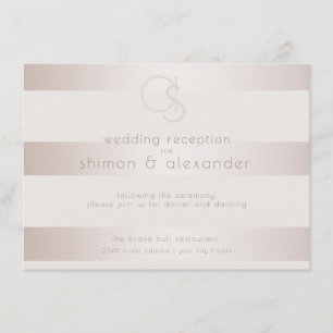 Tarjeta De Recepción Banquete nupcial   Elegante Rubor Pearl
