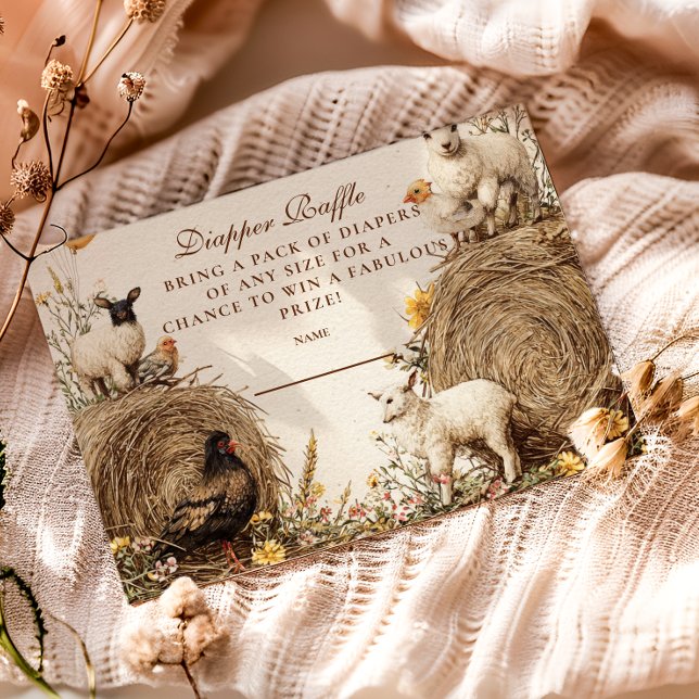 Tarjeta De Recepción Barne de campo pastoral Diapper Raffle (Subido por el creador)