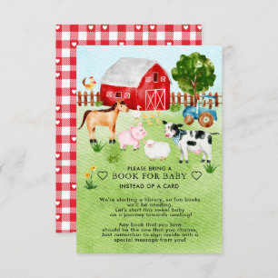 Tarjeta De Recepción Barnyard Animals Baby Shower Book for Baby