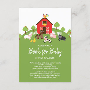 Tarjeta De Recepción Barnyard Farm Animals Baby Shower Book for Baby