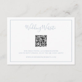 Tarjeta De Recepción Barrera elegante del código QR azul y polvoriento