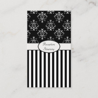 Tarjeta De Recepción Barroco rayado negro y blanco