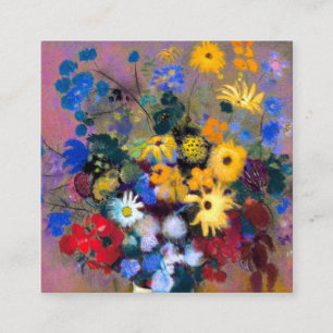 Tarjeta De Recepción Base blanca con flores Odilon Redon