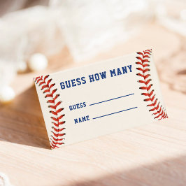 Tarjeta De Recepción Baseball Softball Guess How Many Baby Shower Game