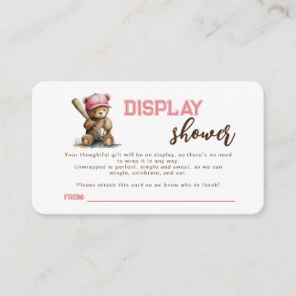 Tarjeta De Recepción Baseball Teddy Bear Girl Unwaped Gift Baby Shower 
