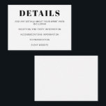 Tarjeta De Recepción Bat Minimalista moderno Mitzvah Blanco básico<br><div class="desc">Tarjeta blanca básica de cierre Bat Mitzvah Minimalista moderna</div>