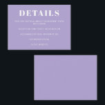 Tarjeta De Recepción Bat Minimalista moderno Mitzvah Lavender Purple<br><div class="desc">Tarjeta de envoltorio púrpura Bat Minimalista moderno Mitzvah Lavender</div>