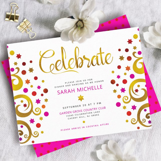 Tarjeta De Recepción Bat Mitzvah Árbol de Relieve metalizado dorado ros (Subido por el creador)