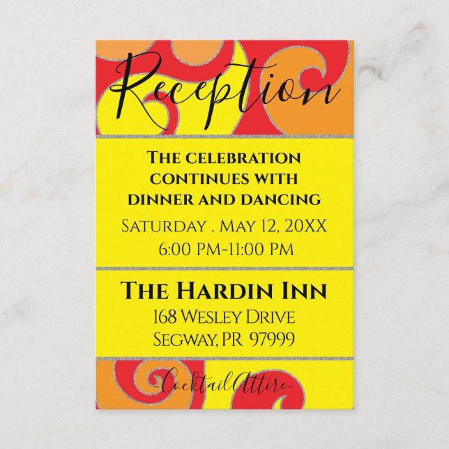 Tarjeta De Recepción Bat Mitzvah Bar Mitzvah Swirls Design (Anverso)