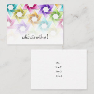 Tarjeta de recepción Bat Mitzvah Star of David Dam