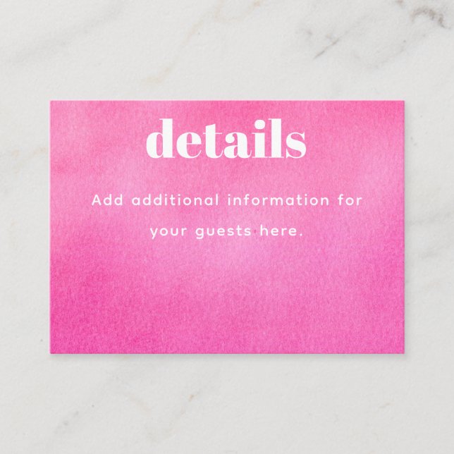 Tarjeta De Recepción Bat Mitzvah, una moderna acuarela rosa (Anverso)