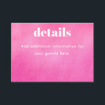 Tarjeta De Recepción Bat Mitzvah, una moderna acuarela rosa<br><div class="desc">Tarjeta de cierre personalizada de Bat Mitzvah de Moda moderna rosa de color rosa</div>