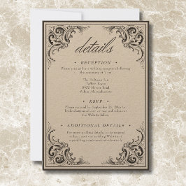 Tarjeta De Recepción Batalla victoriana hasta la muerte negra y Boda ta