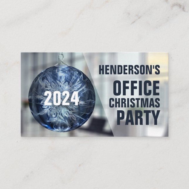 Tarjeta De Recepción Bauble festivo, boleto Fiesta de Navidades de ofic (Anverso)