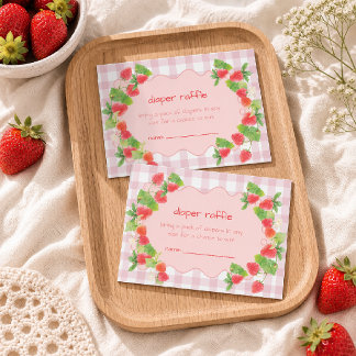 Tarjeta De Recepción Baya Conquette Fresa Floral Rifa de Pañales