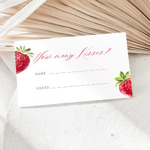 Tarjeta De Recepción Baya en amor Fresa Cuántos Besos