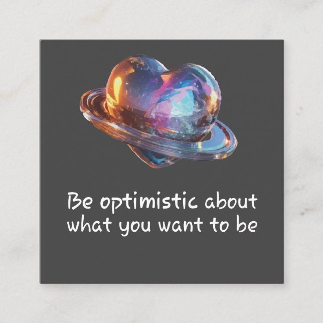 Tarjeta De Recepción Be Optimistic About What You Want to Be (Anverso)