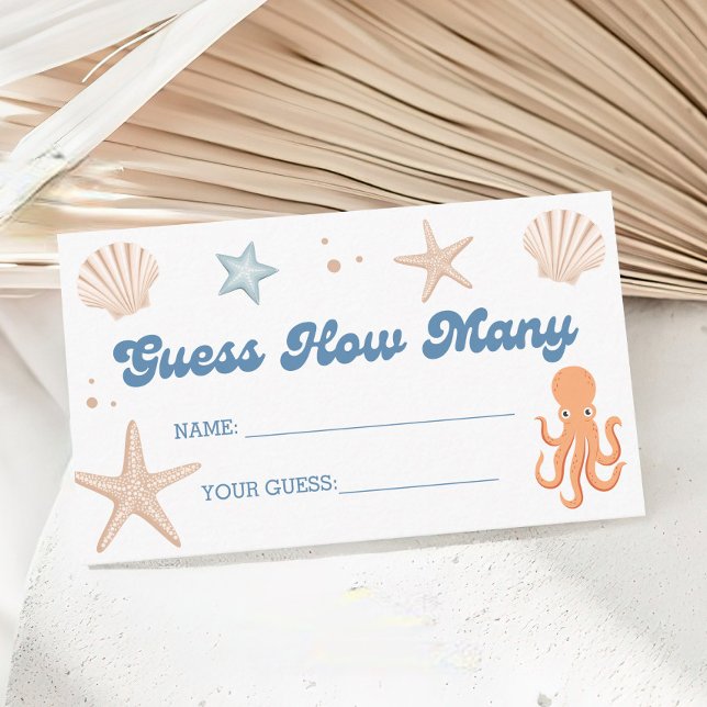Tarjeta De Recepción Beach Baby Shower Adivina cuántos juegos (Subido por el creador)