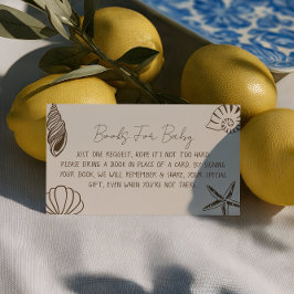 Tarjeta De Recepción Beach Baby Shower Book For Baby Request  