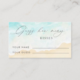 Tarjeta De Recepción Beach Bridal Shower: ¿cuántos besos de juego de no