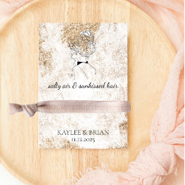 Tarjeta De Recepción Beach Bridesmaid Hair Tie Scrunchie Holder