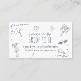 Tarjeta De Recepción Beach Doodle Share a Recipe Bridal Shower