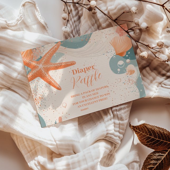 Tarjeta De Recepción Beach Seasheles Elegant Diapper Raffle (Subido por el creador)