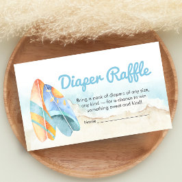 Tarjeta De Recepción Beach Surf Baby on Board Baby Shower Diaper Raffle