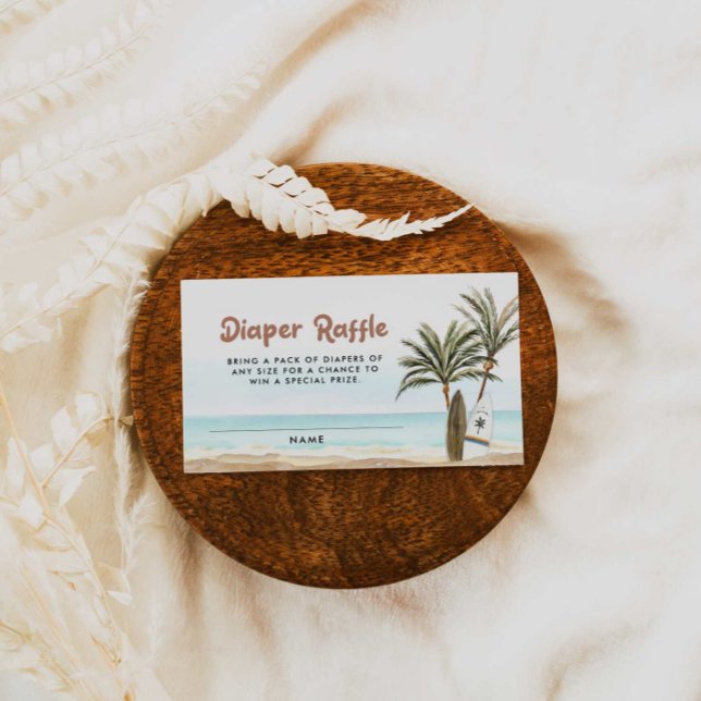 Tarjeta De Recepción Beach Surfing Baby Shower Diaper Raffle Ticket (Subido por el creador)