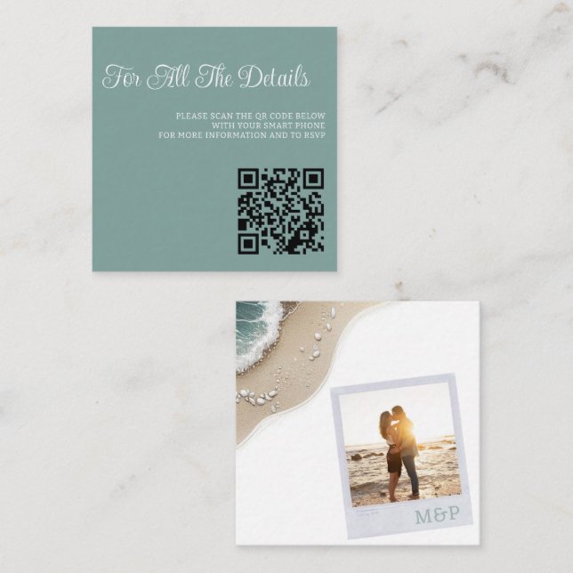 Tarjeta De Recepción Beach Vibe (Anverso / Reverso)