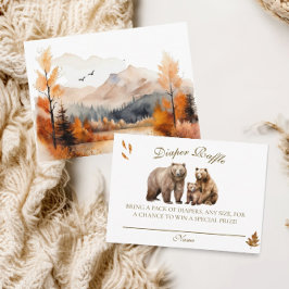 Tarjeta De Recepción Bear Adventure Fall Mountains Neutral Baby Shower