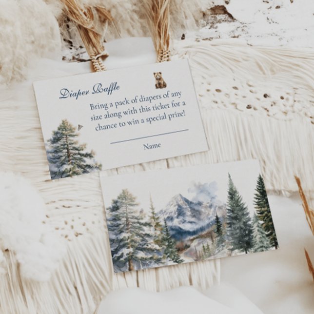 Tarjeta De Recepción Bear Adventure Snow Mountain Bearly Diaper Raffle (Subido por el creador)