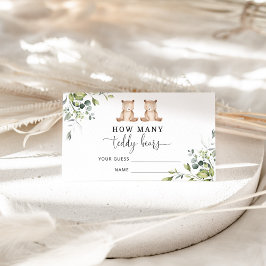 Tarjeta De Recepción Bear baby ducha adivinen cuántos osos de peluche