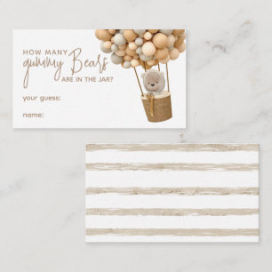 Tarjeta De Recepción Bear Balloons Juego de adivinanzas de Baby Shower