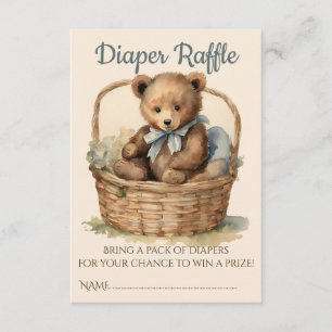 Tarjeta De Recepción Bear Bear Cub Boy Baby Shower Diaper Raffle