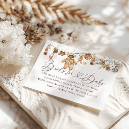 Tarjeta De Recepción Bear ClothestLine Frío fuera de los libros de Baby