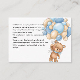 Tarjeta De Recepción Bear con solicitud de pantalla de ducha de globos