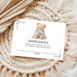 Tarjeta De Recepción Bear Diaper Raffle Card