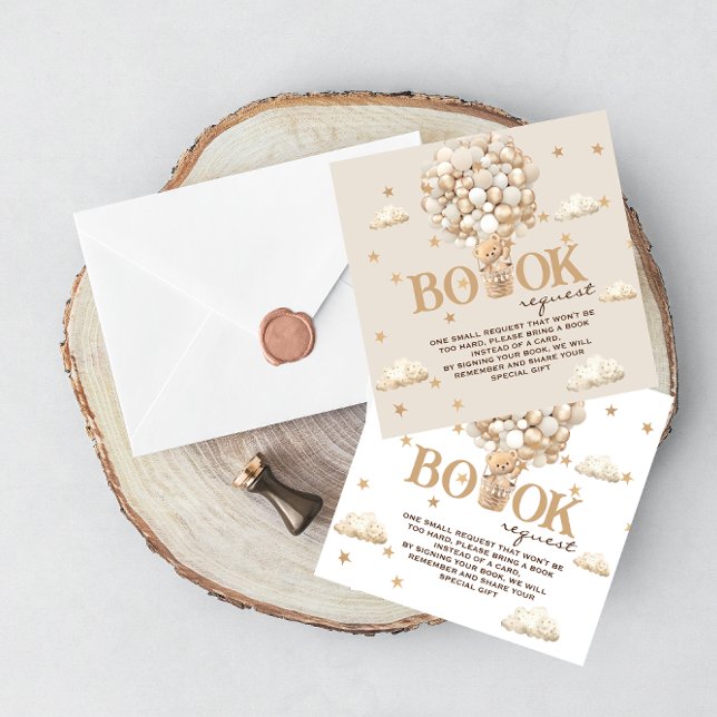 Tarjeta De Recepción Bear globos solicitud oro blanco (Subido por el creador)