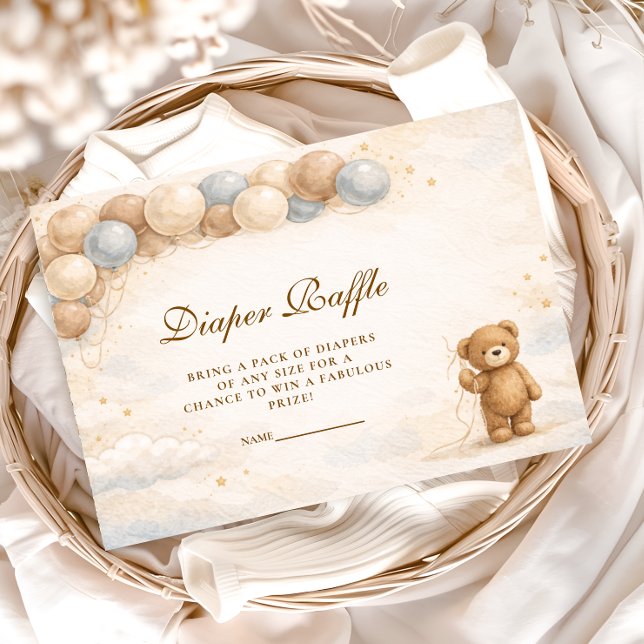 Tarjeta De Recepción Bearly Wait Balloon Diapper Raffle (Subido por el creador)