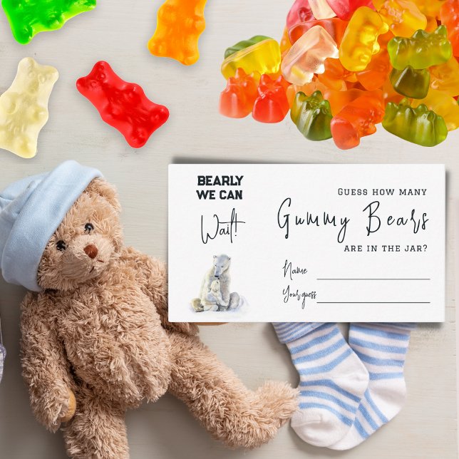 Tarjeta De Recepción Bearly Wait Bear Adivina cuántas partidas de Baby  (Subido por el creador)
