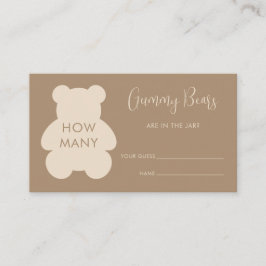 Tarjeta De Recepción Bearly Wait Beige Guess How Many Gummy Bears