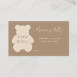 Tarjeta De Recepción Bearly Wait Beige How Big Mommys Belly
