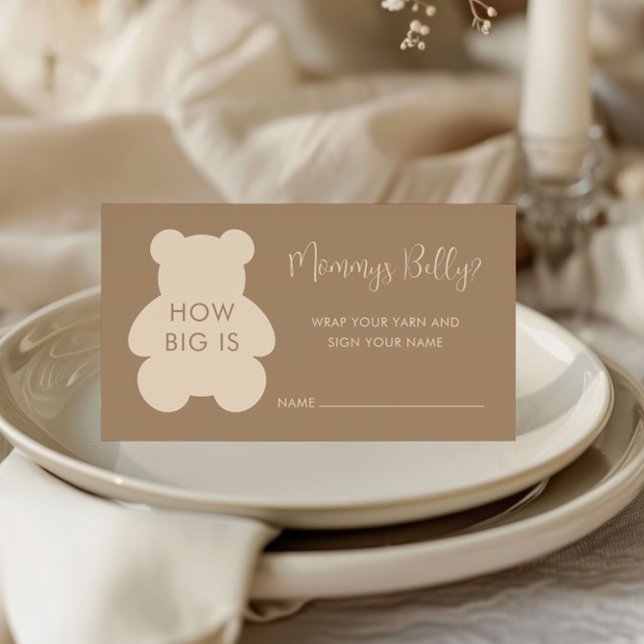 Tarjeta De Recepción Bearly Wait Beige How Big Mommys Belly (Subido por el creador)